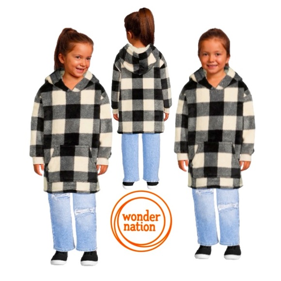 WONDER NATION Unisex Faux Sherpa Snugget Hoodie In Delicate Ivory Toddler Sz 2T - Picture 1 of 3